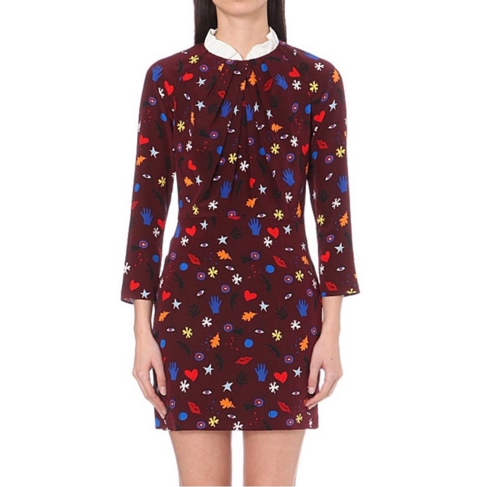 SANDRO Roxana printed silk dress